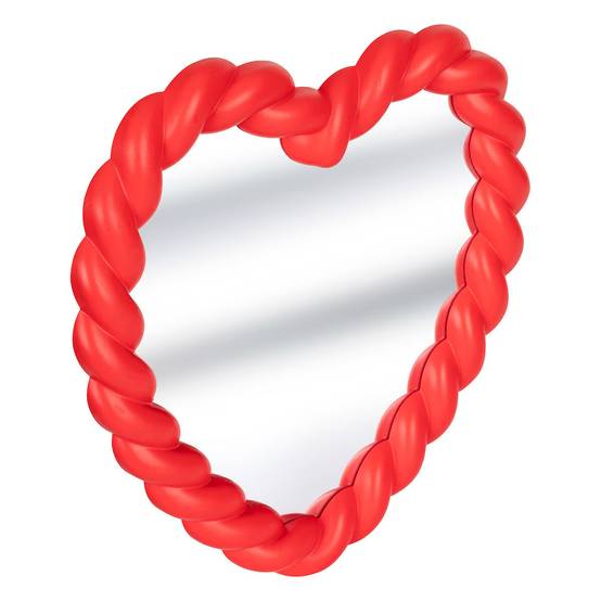 Miroir Enfant Cœur Torsadé "Amour" 33cm Rouge - Image 1
