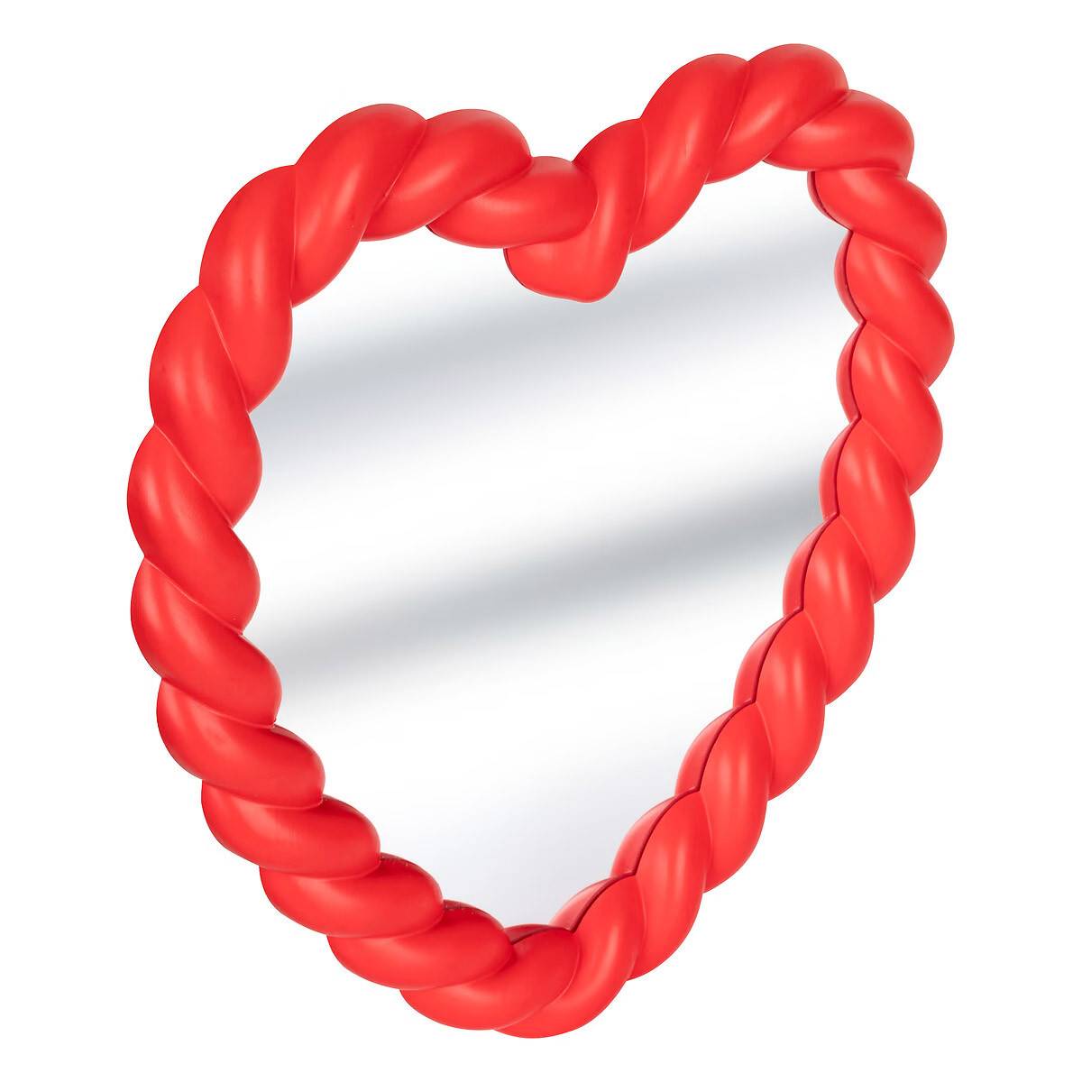 Miroir Enfant Cœur Torsadé "Amour" 33cm Rouge - Image 1