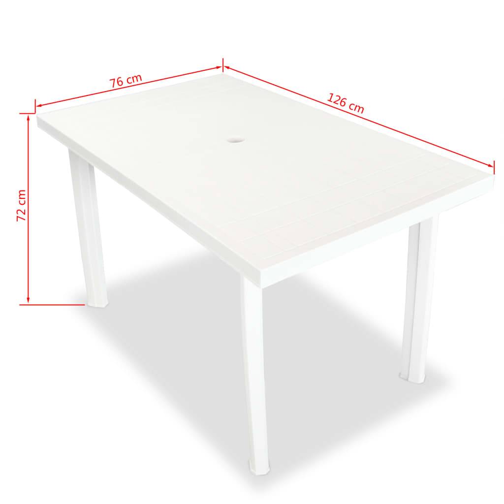 Vidaxl - Ensemble à manger d'extérieur 7 pcs Plastique Blanc vidaXL 275075 - Image 3
