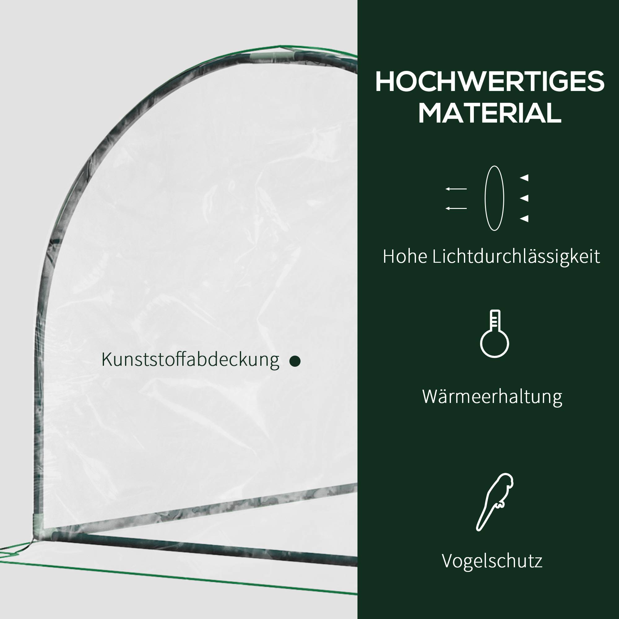 Serre de forçage acier et plastique pour potager extérieur croissance 200x100x80cm transparent - ComfortXL Outdoor Living - Image 6
