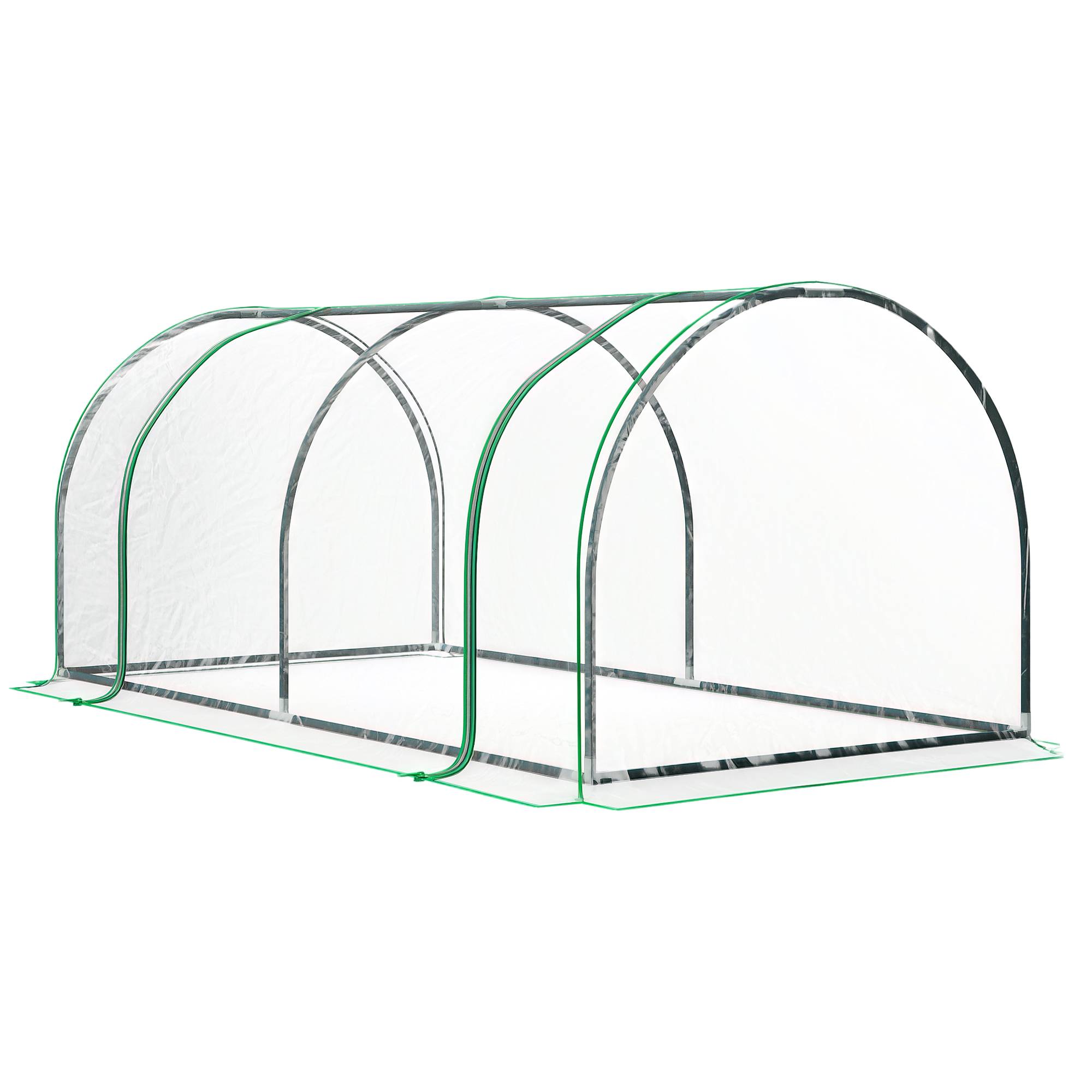 Serre de forçage acier et plastique pour potager extérieur croissance 200x100x80cm transparent - ComfortXL Outdoor Living - Image 1