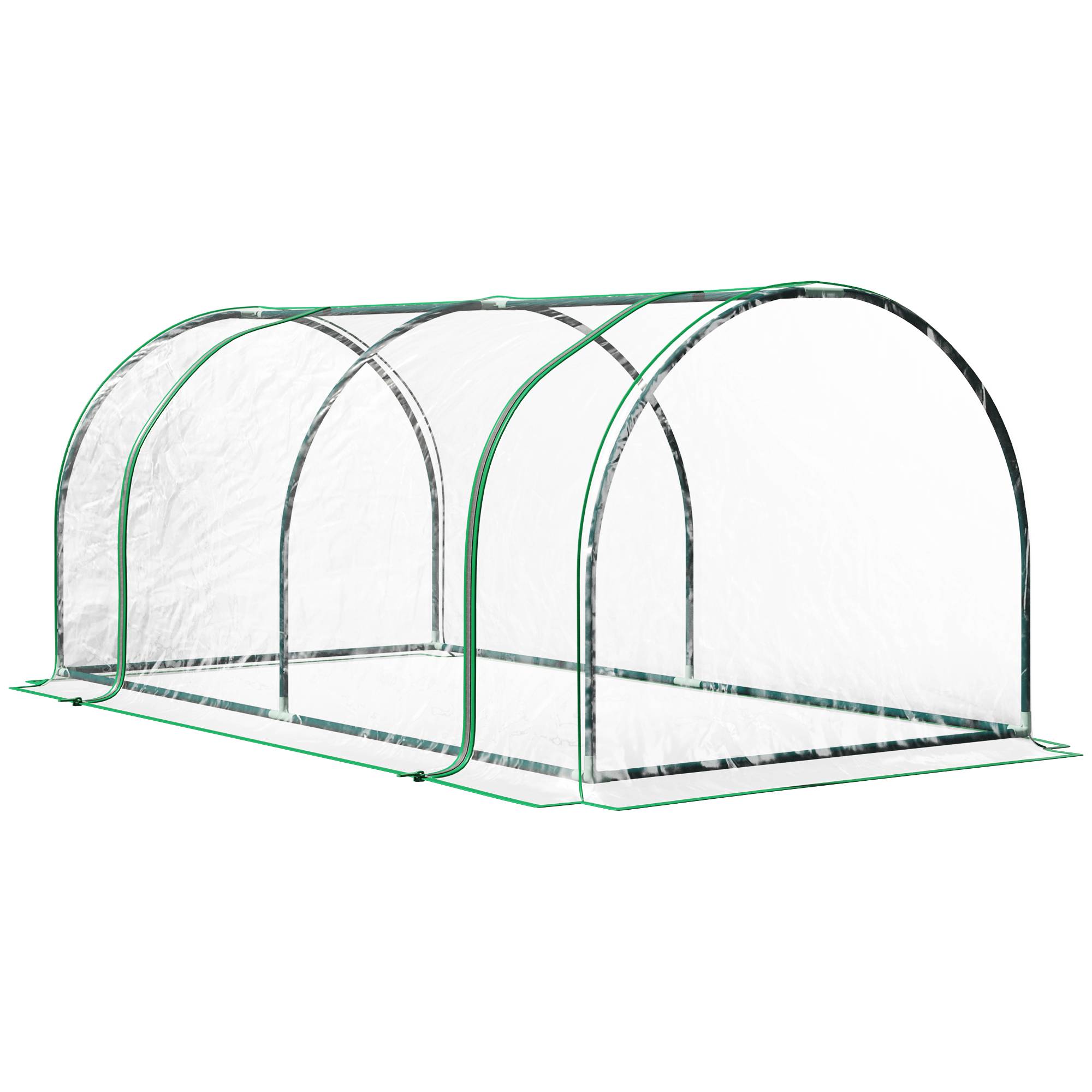 Serre de forçage acier et plastique pour potager extérieur croissance 200x100x80cm transparent - ComfortXL Outdoor Living - Image 2