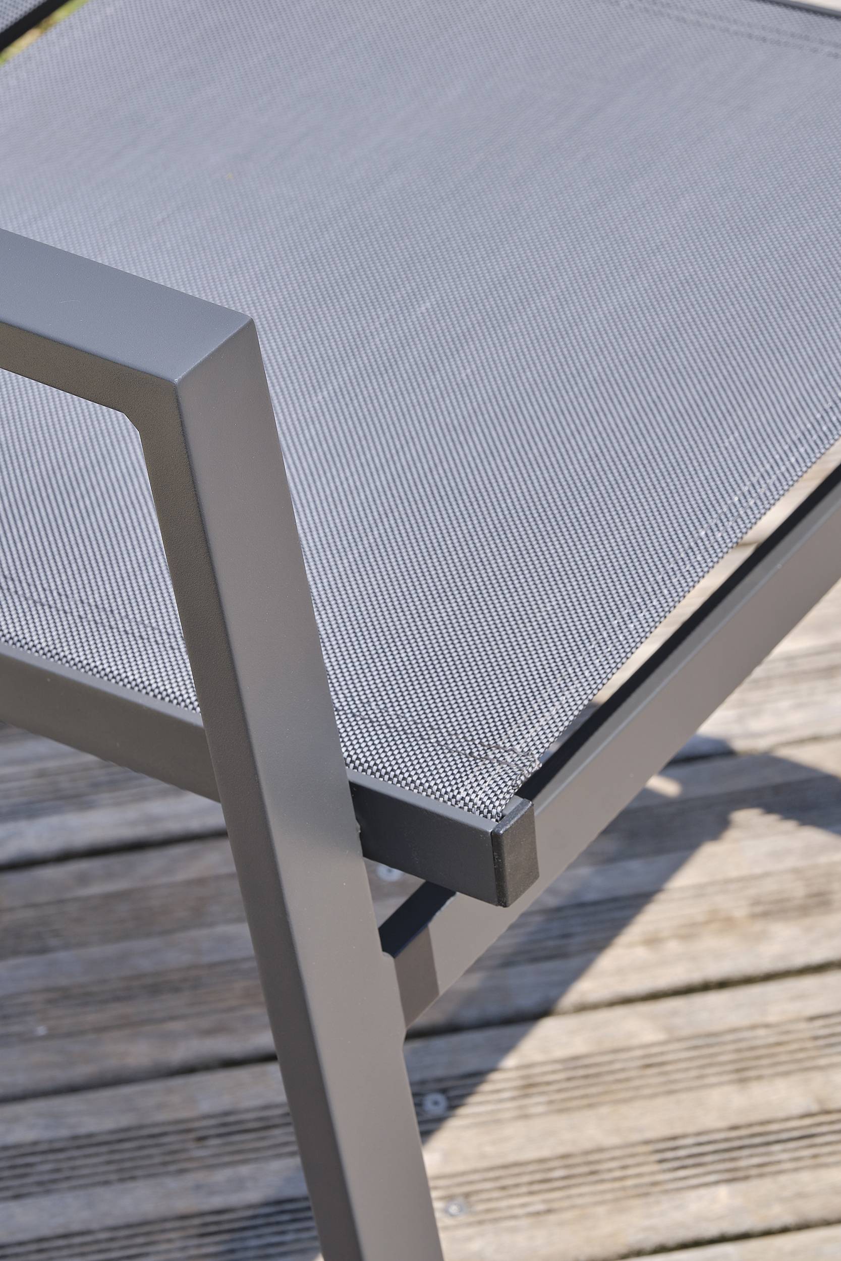 Dcb Garden - Ensemble repas de jardin 6 pl plateau céramique sur verre - Gris anthracite - FLORIDE - Image 8