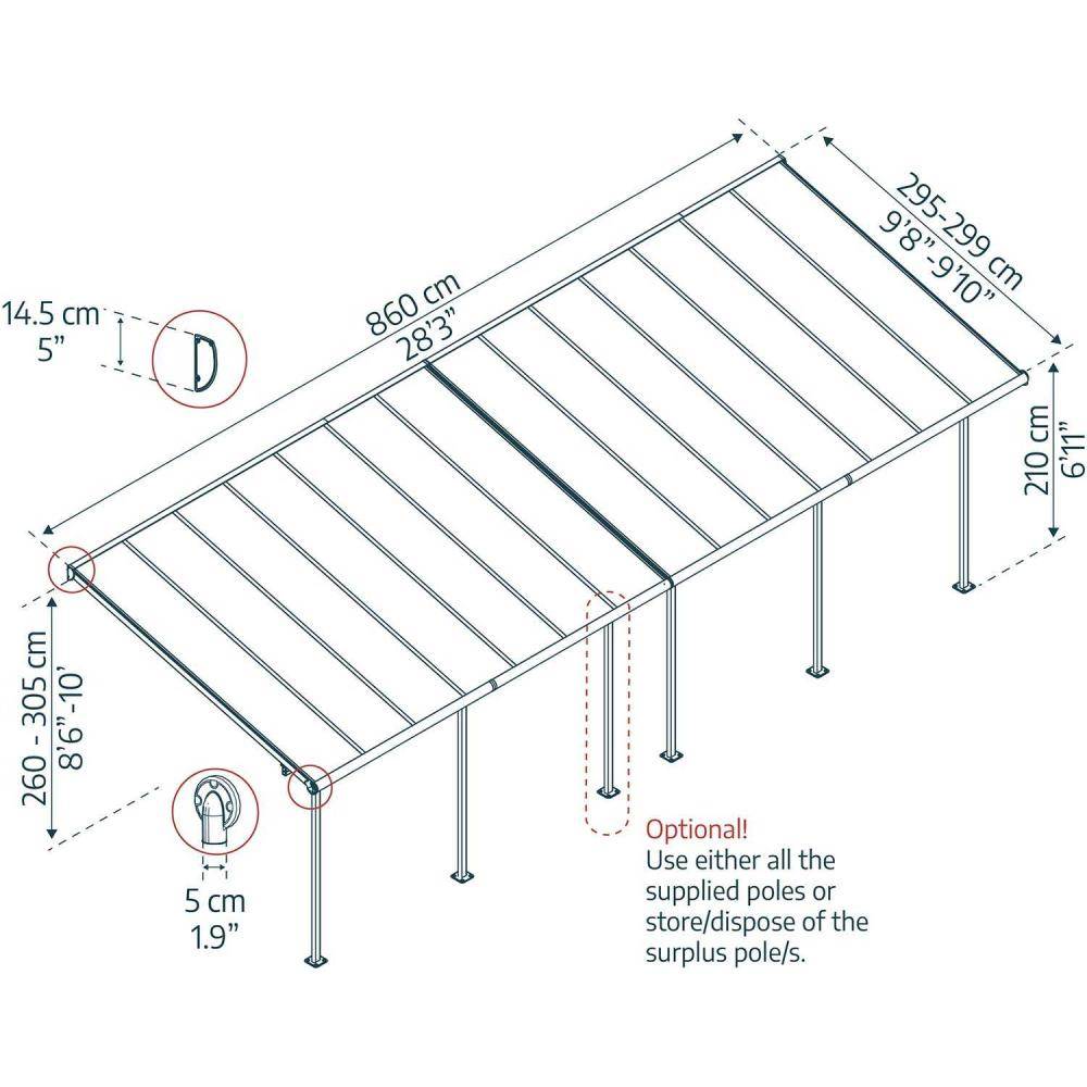 Canopia - Canopia Pergola Sierra 3X8,6 Grise - Image 3
