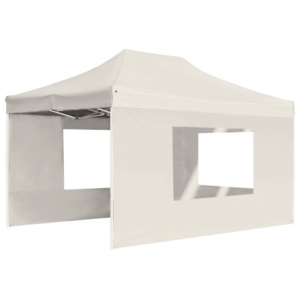 Vidaxl - Tente de réception pliable avec parois Aluminium 4,5x3 m Crème vidaXL 45496 - Image 9