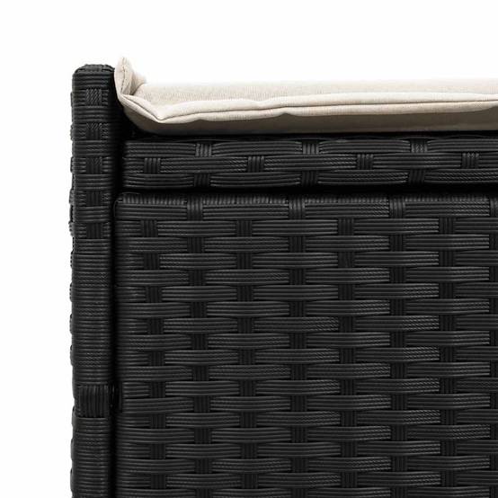 Banc Coffre Rangement Résine Tressée Jardin Assise 100cm Noir - ComfortXL Outdoor Living - Image 8