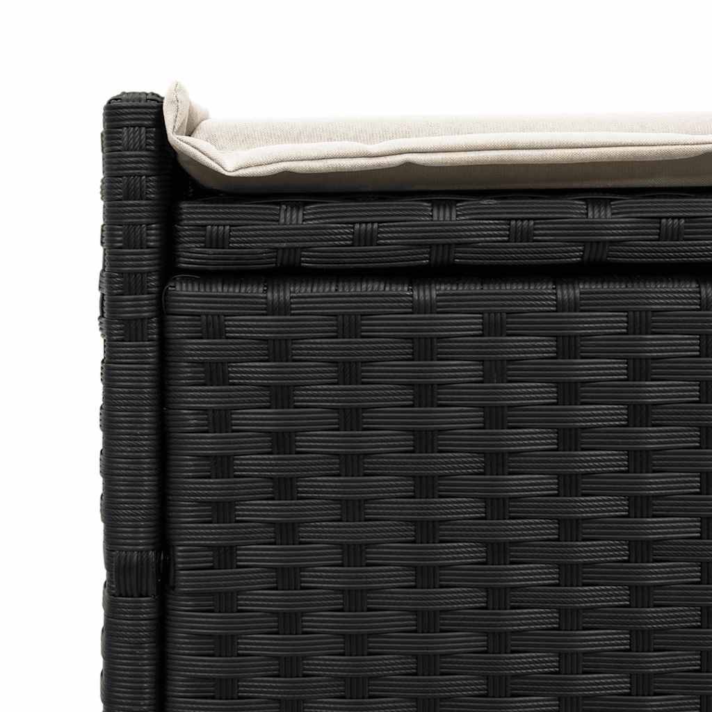 Banc Coffre Rangement Résine Tressée Jardin Assise 100cm Noir - ComfortXL Outdoor Living - Image 8