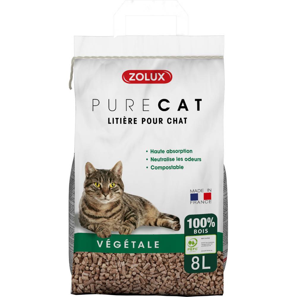 Zolux - zolux - Litière végétale granules de bois PureCat 8 L soit 5.66 kg pour chat - Image 2