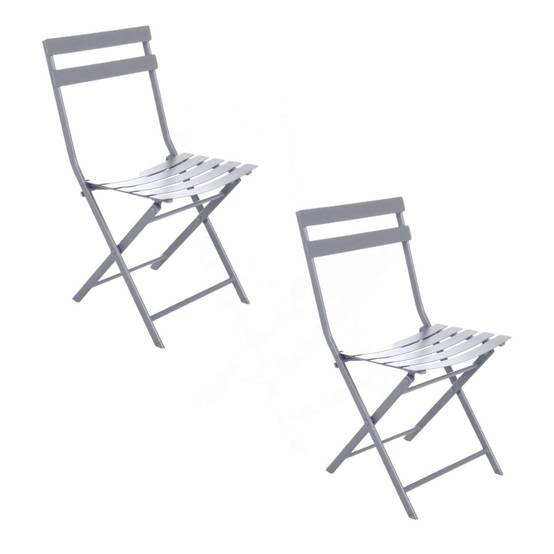 Hesperide - Lot de 2 chaises de jardin pliables en métal Greensboro - Hespéride - Image 1