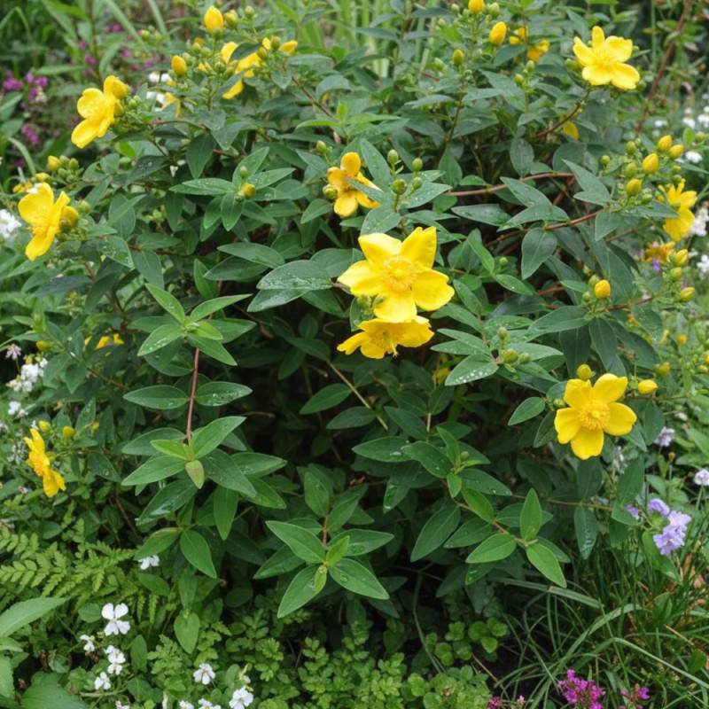 Millepertuis calycinum, Hypericum à fleurs Jaune - feuillage Persistant - Pot de 3L - 20/40 cm-  hauteur à maturité De 0,50 m à 1,00 m - Image 4