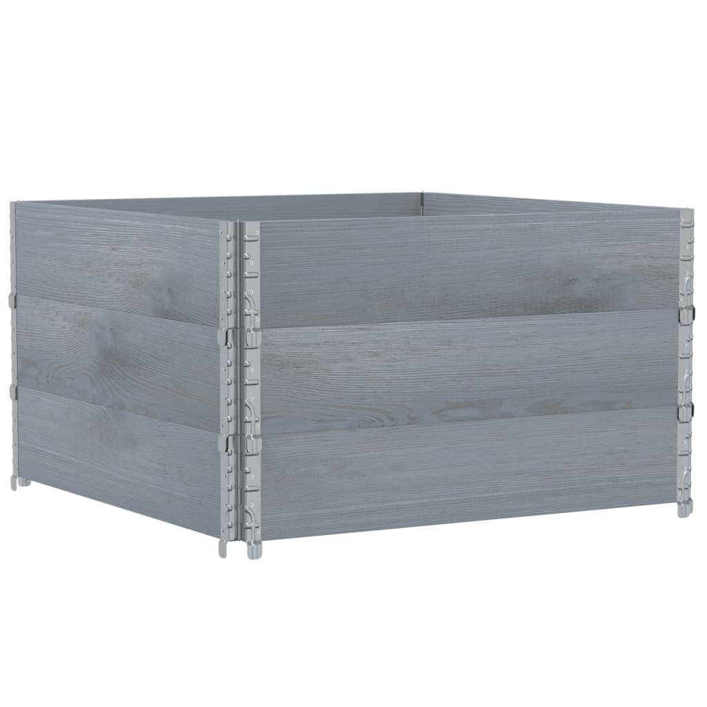 Jardinière bois de pin massif gris 100 x 100 x 60.5 cm - PANGIVO - Image 2