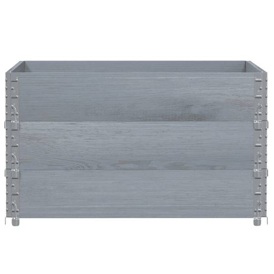 Jardinière bois de pin massif gris 100 x 100 x 60.5 cm - PANGIVO - Image 3