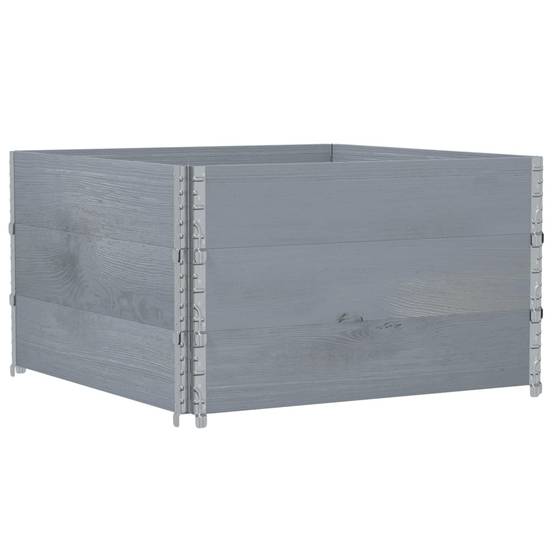 Jardinière bois de pin massif gris 100 x 100 x 60.5 cm - PANGIVO - Image 5