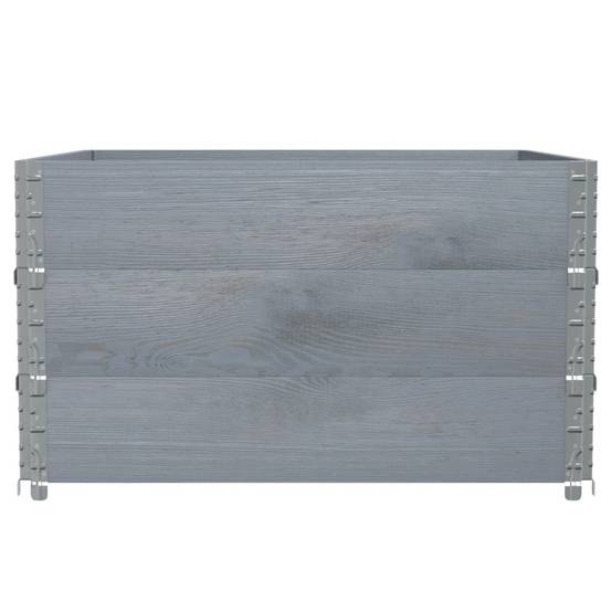 Jardinière bois de pin massif gris 100 x 100 x 60.5 cm - PANGIVO - Image 4