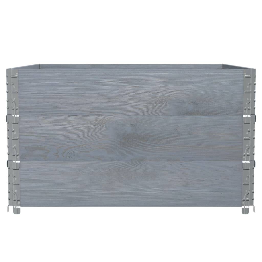 Jardinière bois de pin massif gris 100 x 100 x 60.5 cm - PANGIVO - Image 4