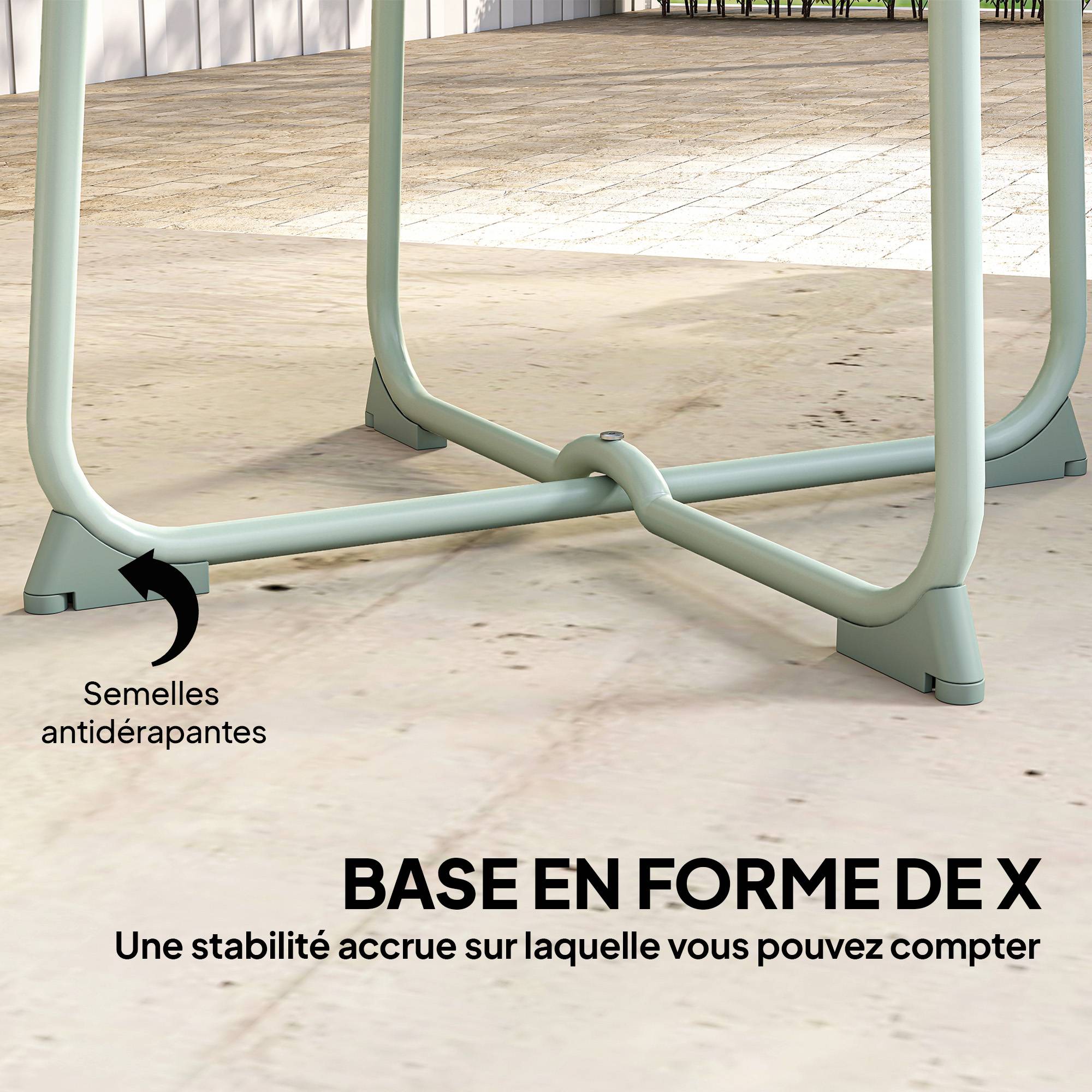 Table basse de jardin métal vert foncé 50 x 50 x 45.5 cm - PANGIVO - Image 8
