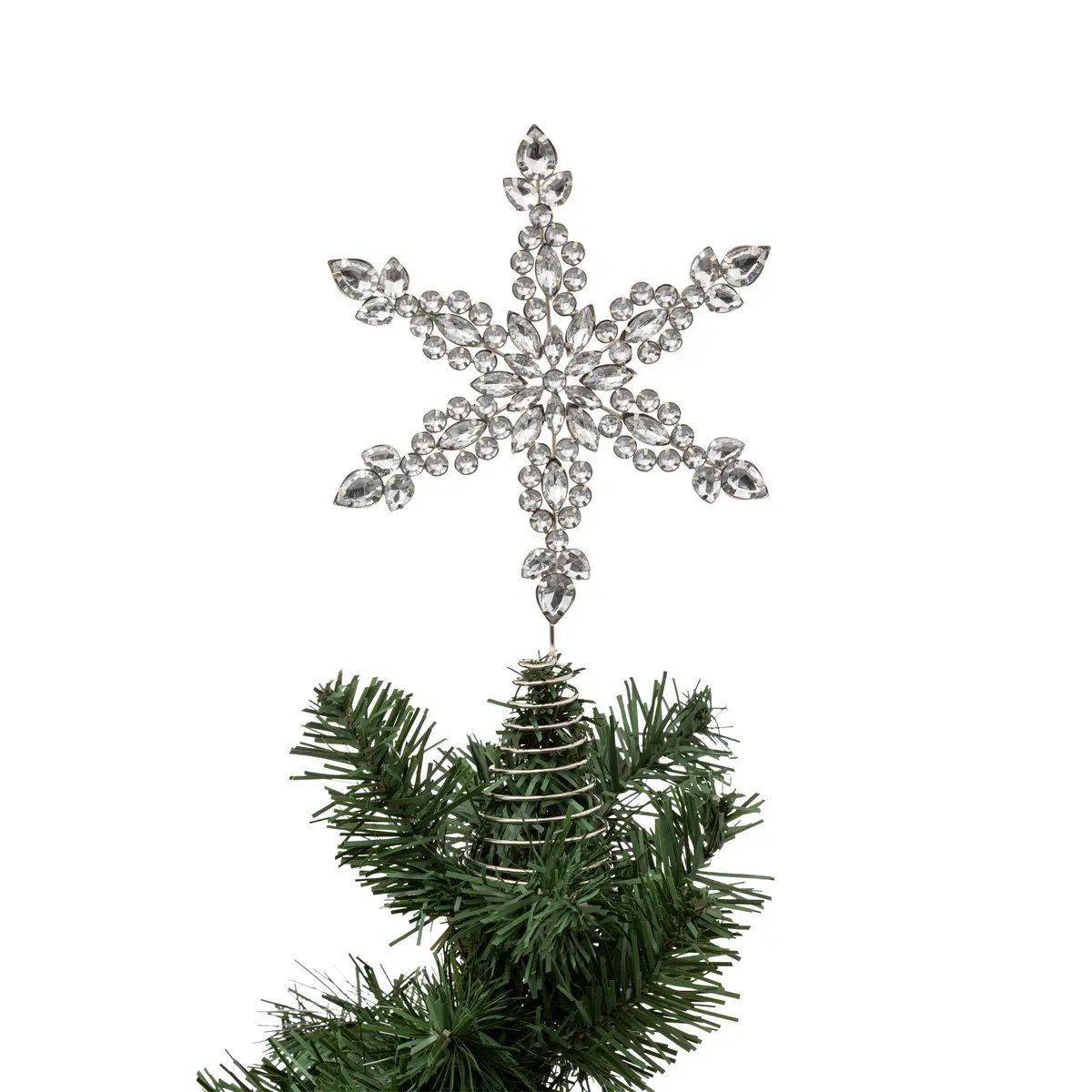 Fééric Lights & Christmas - Déco Sapin de Noël Cimier Étoile métal Argent et Strass en Verre - Image 2