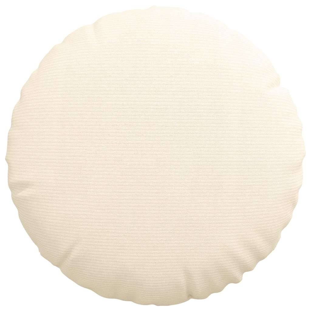 Coussins de siège 2 pcs Crème Ø 50 cm Tissu en velours côtelé Maison Chic - Image 6