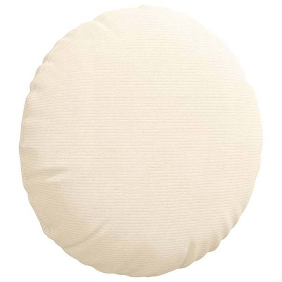 Coussins de siège 2 pcs Crème Ø 50 cm Tissu en velours côtelé Maison Chic - Image 5