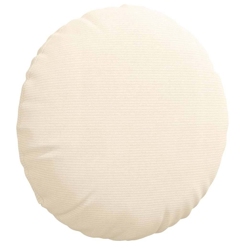 Coussins de siège 2 pcs Crème Ø 50 cm Tissu en velours côtelé Maison Chic - Image 5