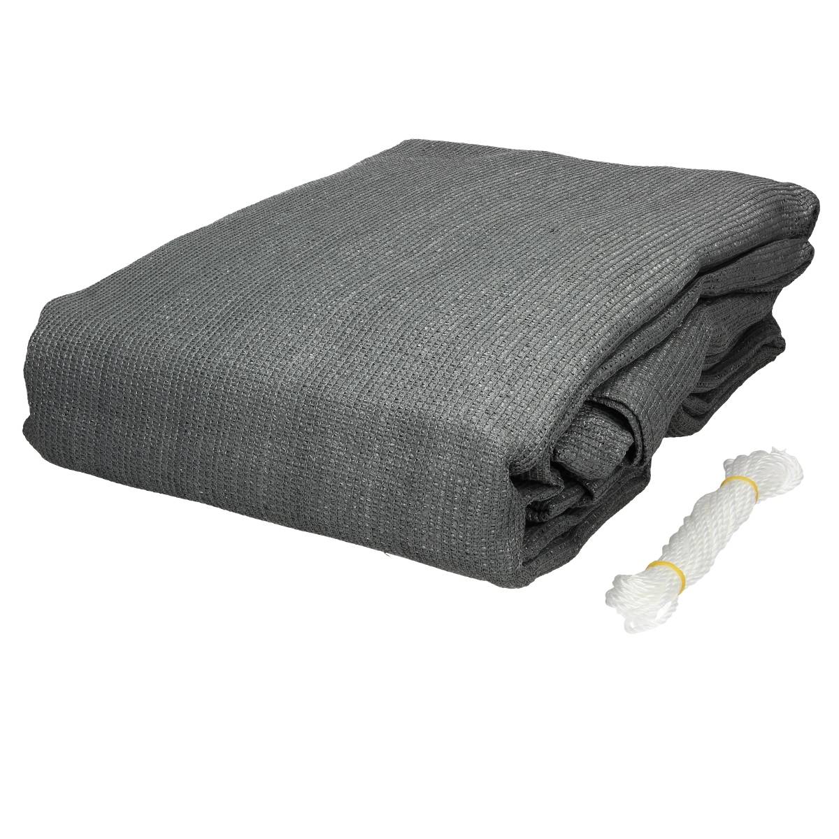 Ecd-Germany - Voile d'ombrage protection UV solaire toile tendue parasol carré 3,6x3,6 m gris - Image 2