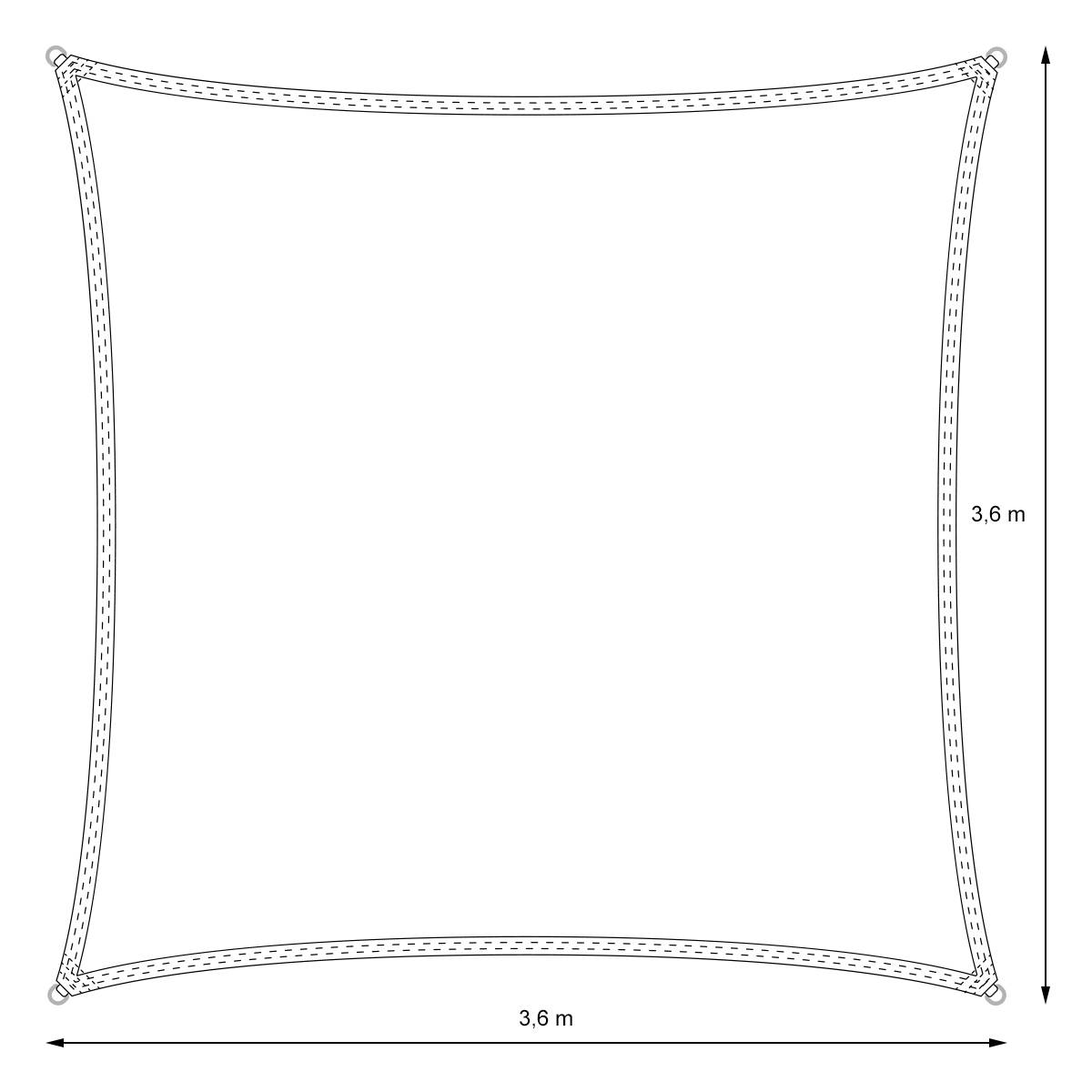 Ecd-Germany - Voile d'ombrage protection UV solaire toile tendue parasol carré 3,6x3,6 m gris - Image 8