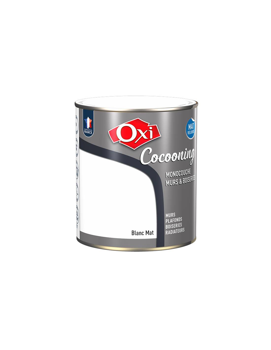 Oxi - Peinture Oxi Cocooning Blanc Mat Velours Finition Mat Velours Murs Et Boiseries - Oxi