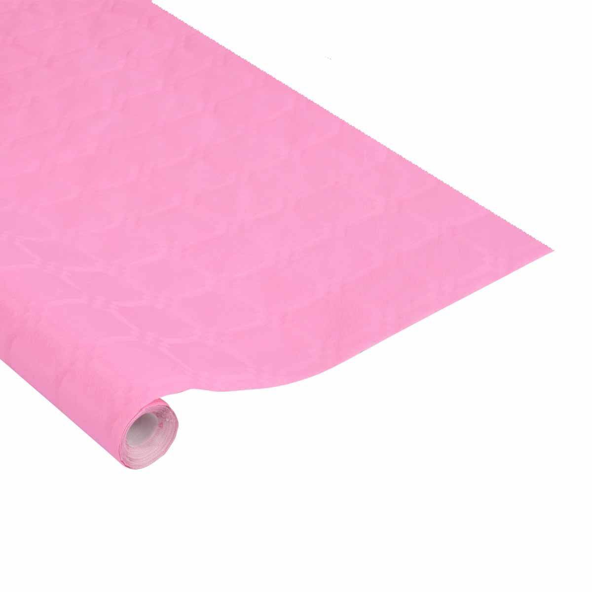 Nappe Papier "Damassée" 1,18x5m Rose
