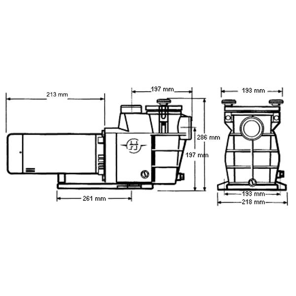 Hayward - Pompe à filtration 0,75 cv, 11m3/h mono SP2808XE111 Hayward - Image 3