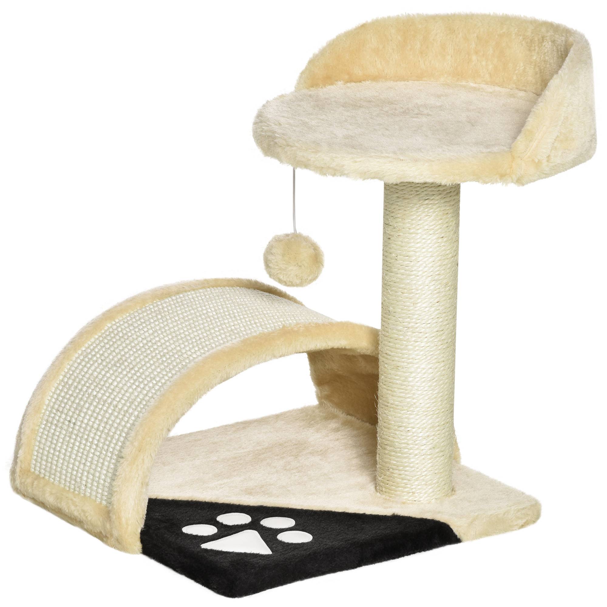Griffoir sisal et peluche beige 35.5 x 37 x 46 cm - PANGIVO - Image 2