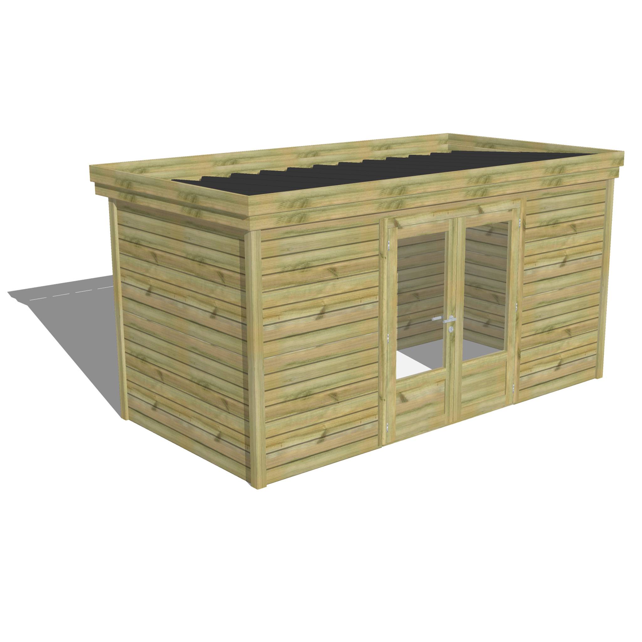 Abri Français - ABRI DE JARDIN bois autoclave 27mm - 4,34x2,14m / 9m2 - Bac acier - Abri Français - Image 1