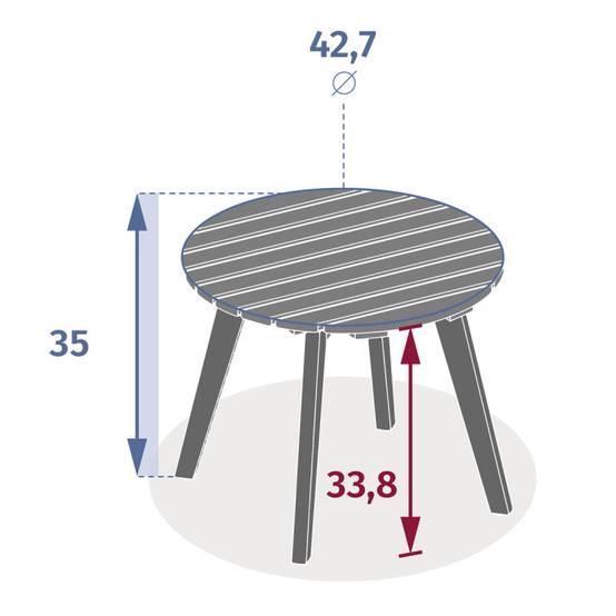 Hesperide - Table d''appoint de jardin ronde "Olvinia" acacia 46x35 cm - Hespéride - Image 4