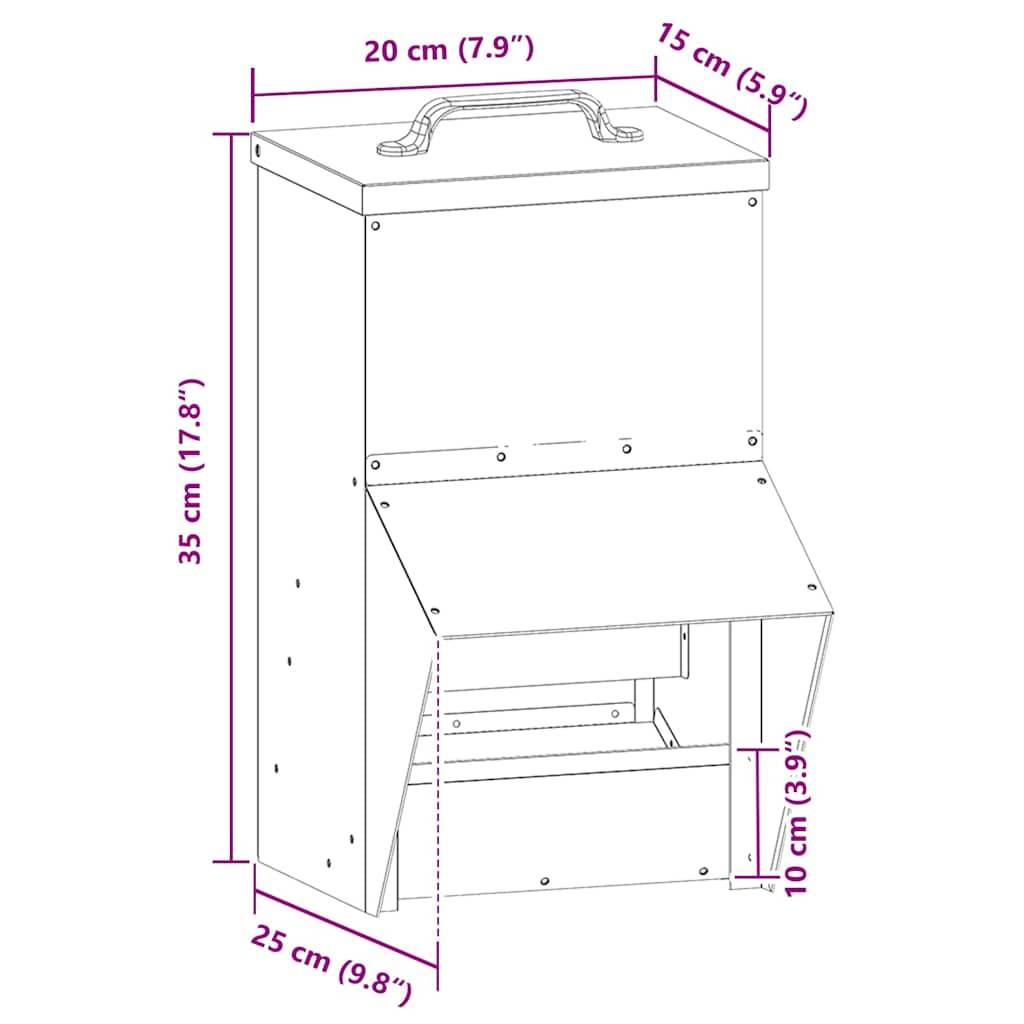 Petit Distributeur Graines Acier Poule 2kg Vert Olive - ComfortXL Outdoor Living - Image 7