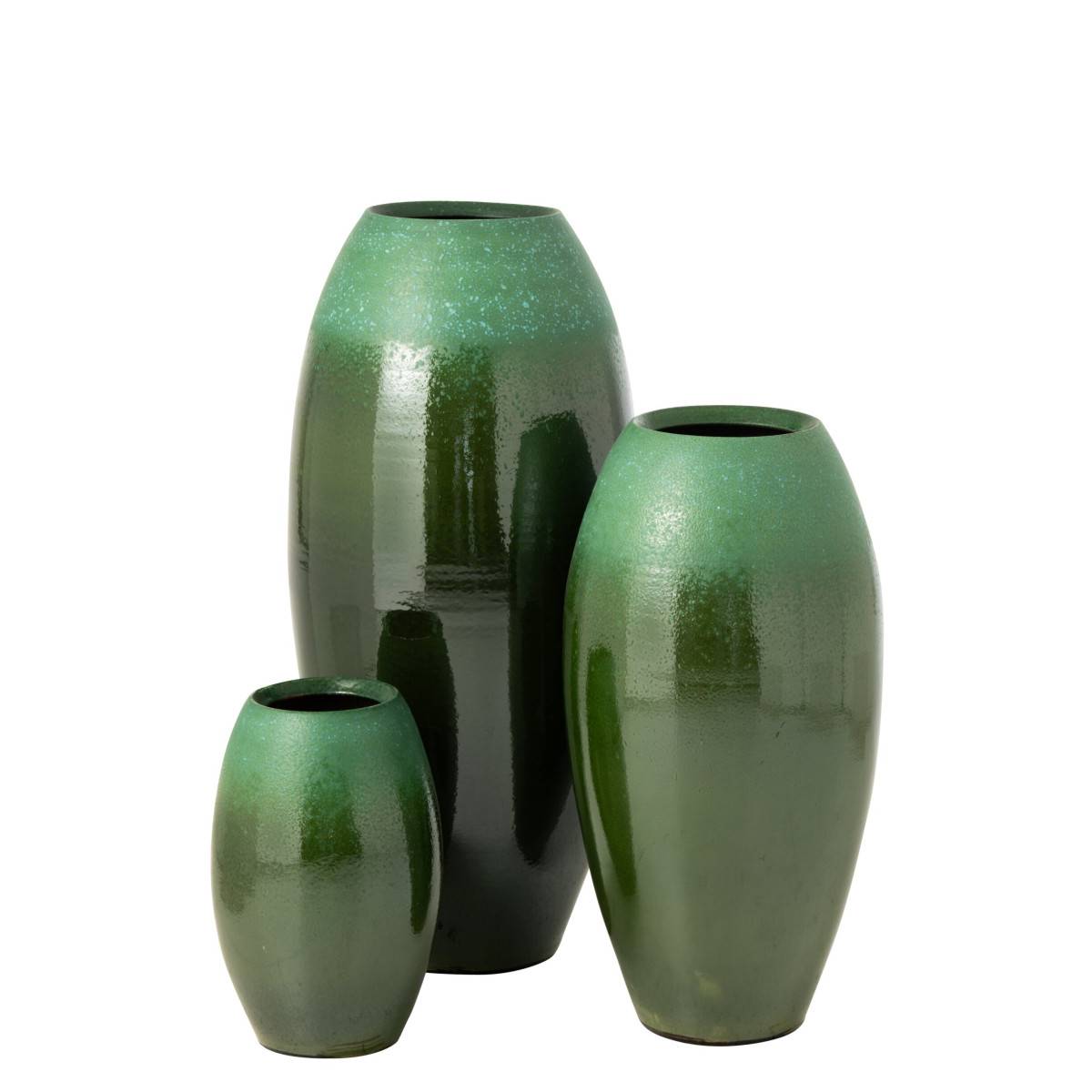 J-Line - Vase Design en Céramique "Verde" 90cm Vert Foncé - Image 2