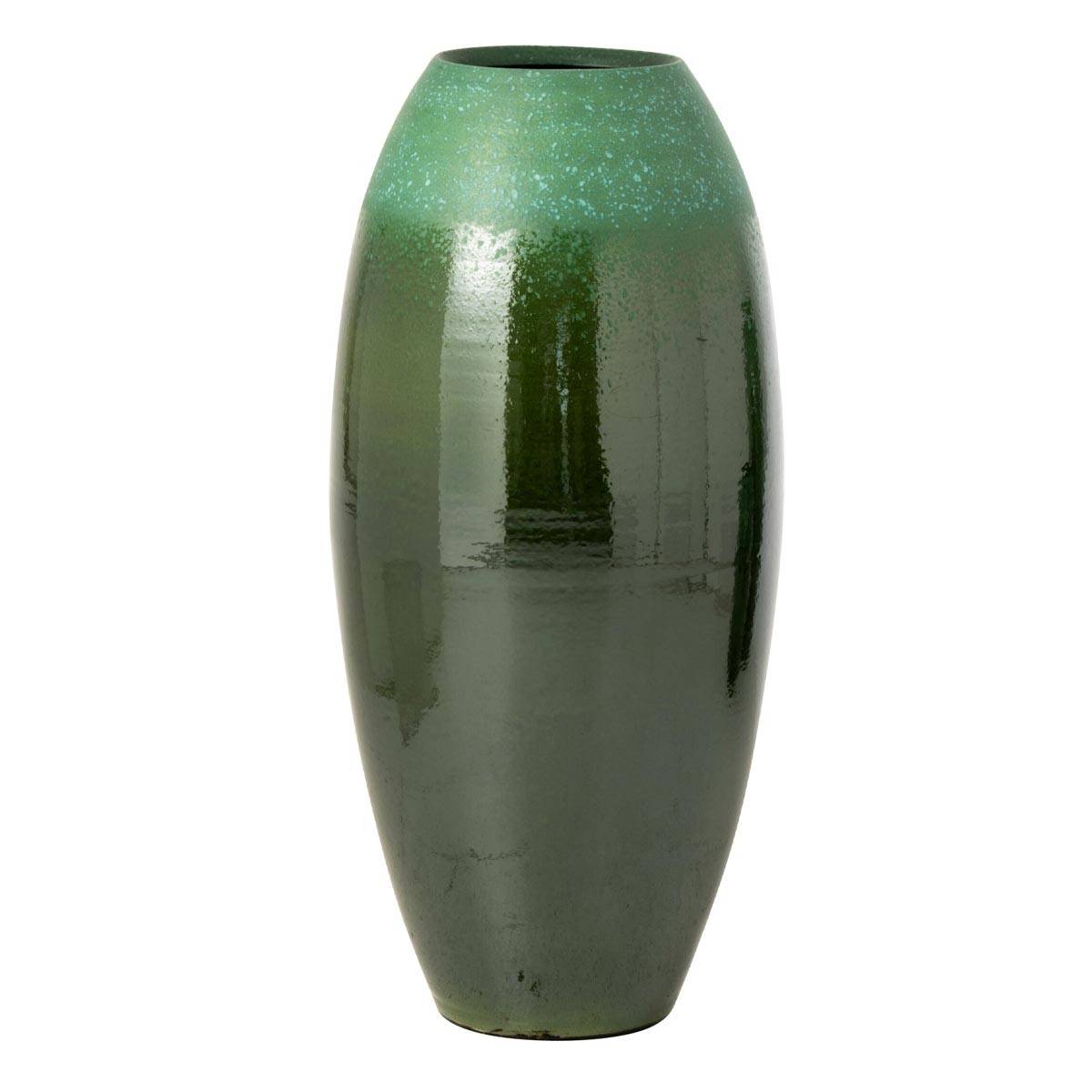 J-Line - Vase Design en Céramique "Verde" 90cm Vert Foncé - Image 1