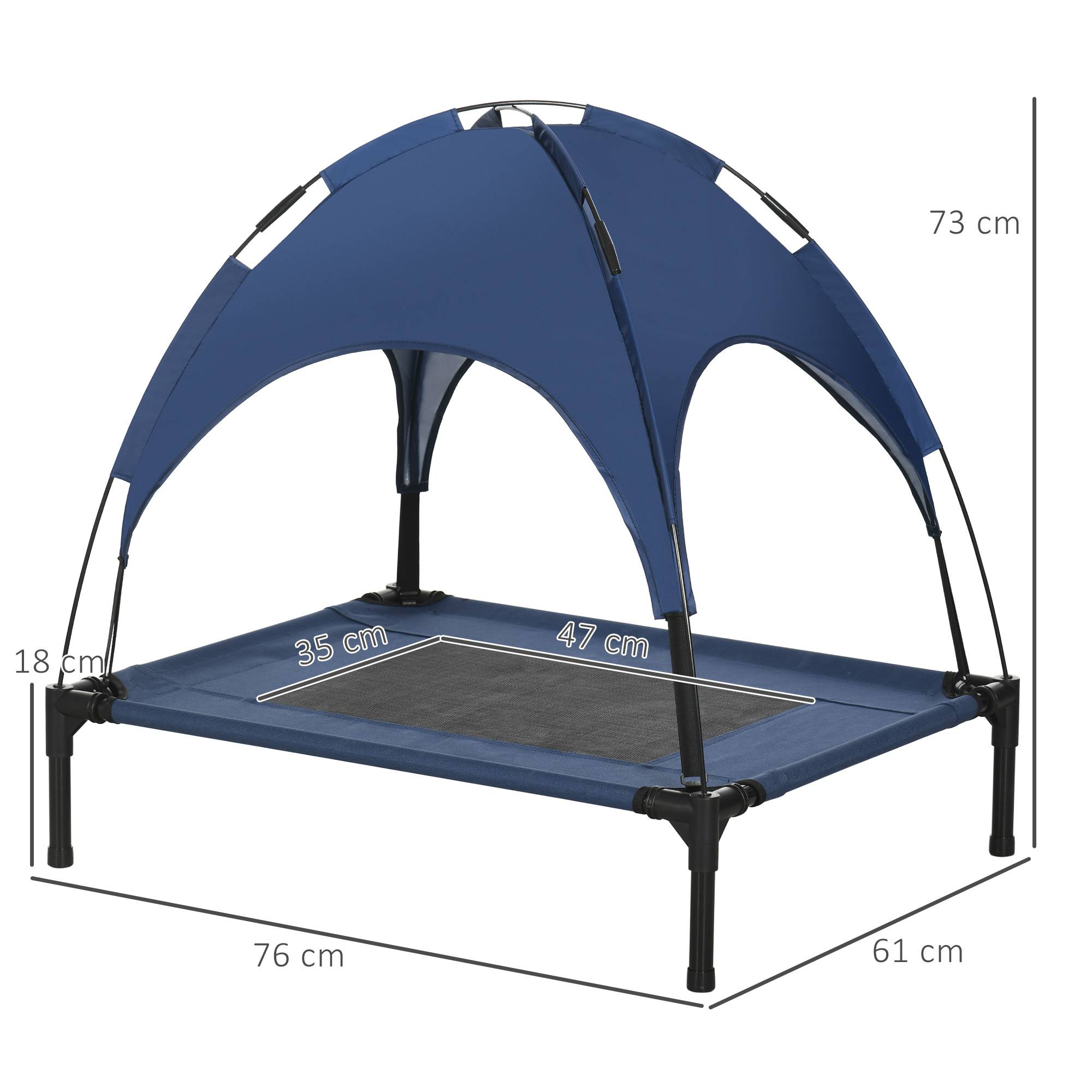 Lit pour chien acier bleu 76 x 61 x 73 cm - PANGIVO - Image 5