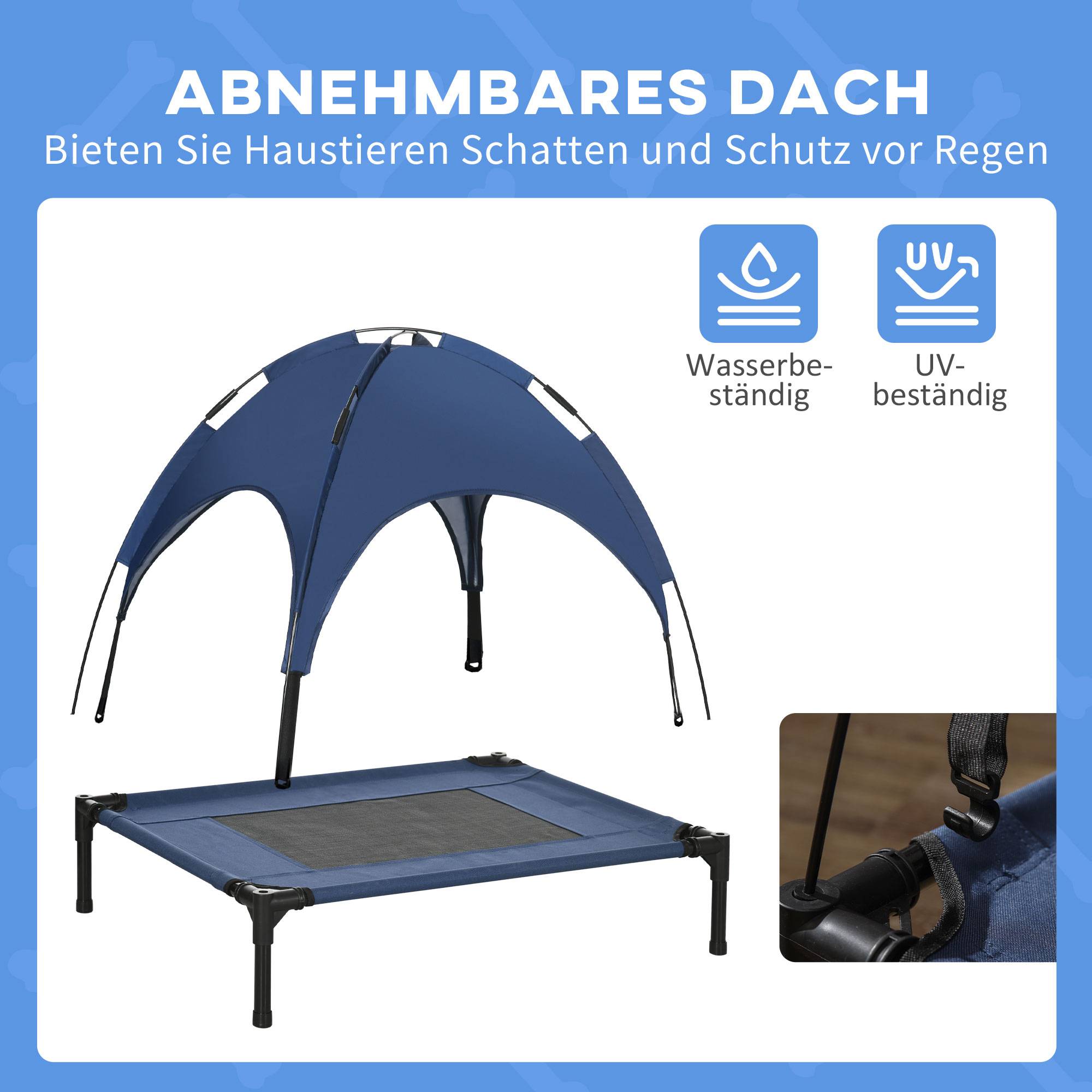 Lit pour chien acier bleu 76 x 61 x 73 cm - PANGIVO - Image 8