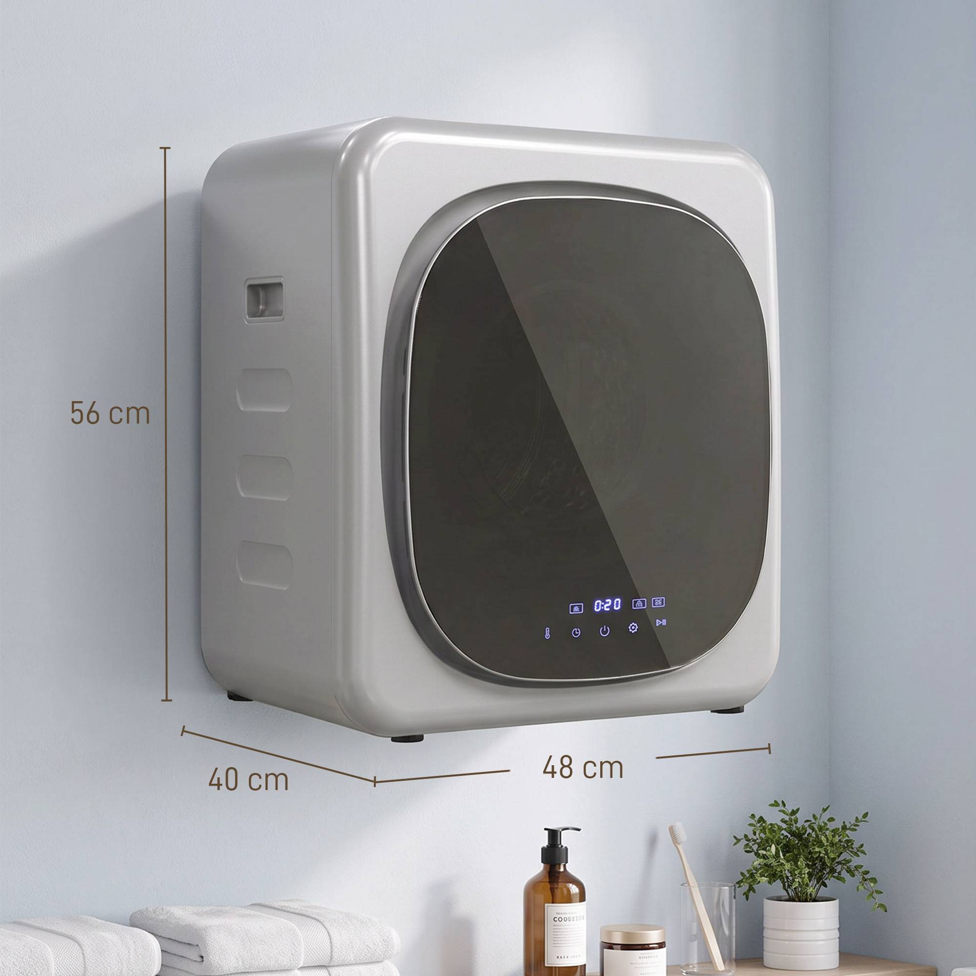 Sèche-linge à évacuation 2,5kg mode intelligent, 800W, tambour inox compact, argent - Image 5