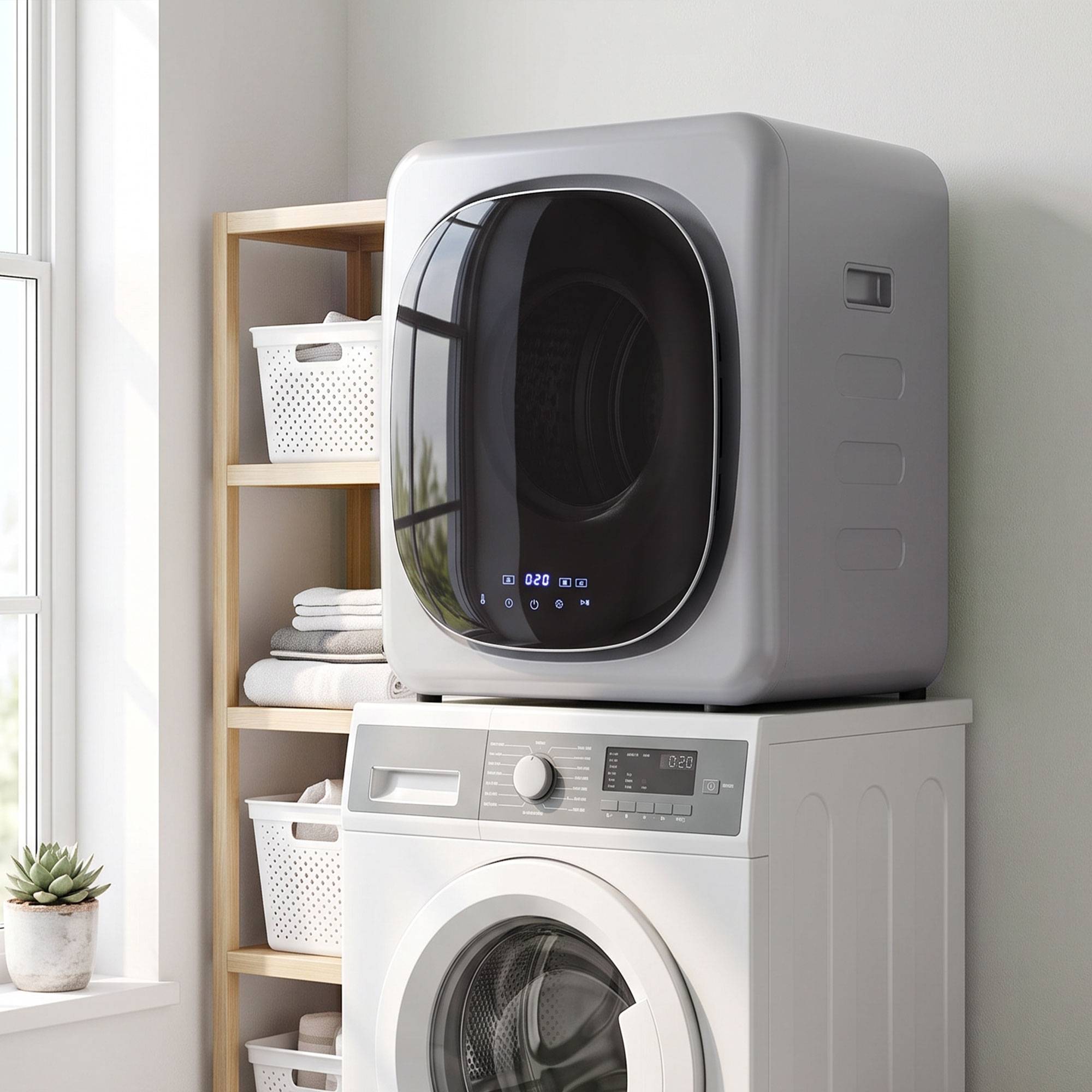 Sèche-linge à évacuation 2,5kg mode intelligent, 800W, tambour inox compact, argent - Image 10
