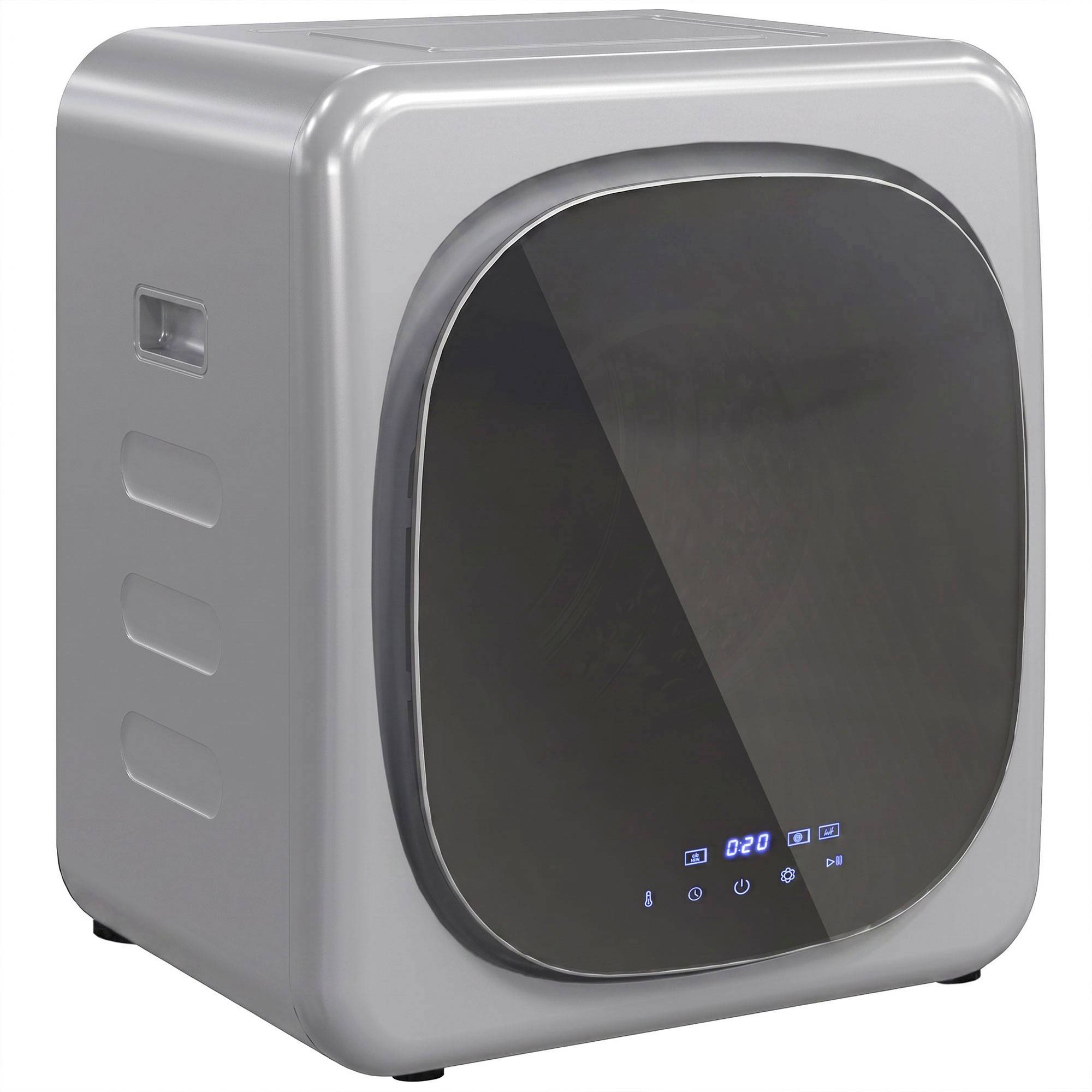 Sèche-linge à évacuation 2,5kg mode intelligent, 800W, tambour inox compact, argent - Image 1