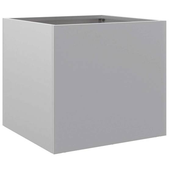 ComfortXL - Jardinière rectangulaire acier galvanisé terrasse plantes fleurs argenté 32cm - ComfortXL Outdoor Living - Image 2