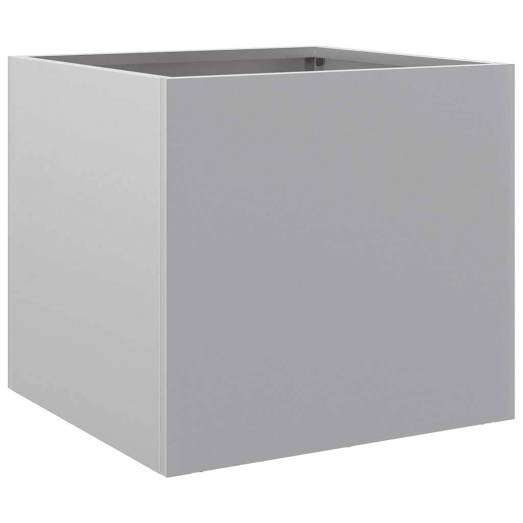 ComfortXL - Jardinière rectangulaire acier galvanisé terrasse plantes fleurs argenté 32cm - ComfortXL Outdoor Living - Image 2