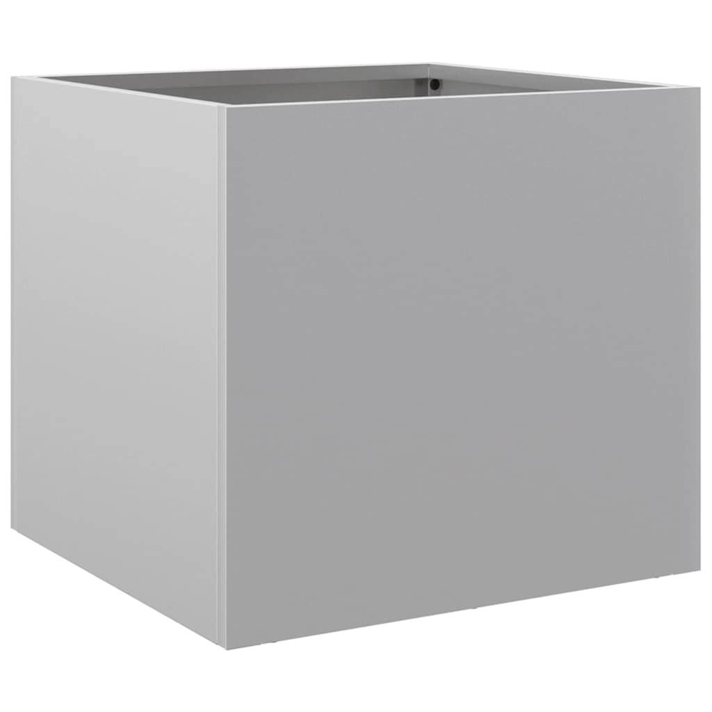 ComfortXL - Jardinière rectangulaire acier galvanisé terrasse plantes fleurs argenté 32cm - ComfortXL Outdoor Living - Image 5