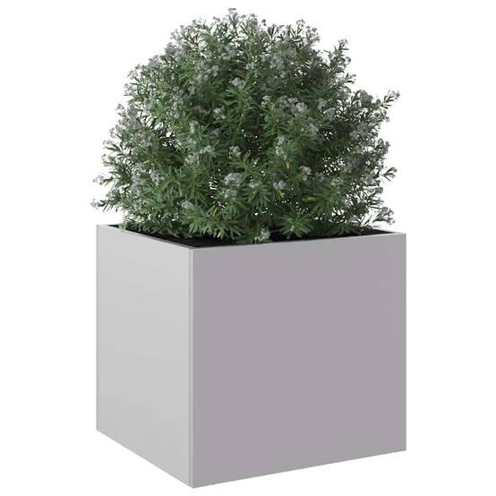 ComfortXL - Jardinière rectangulaire acier galvanisé terrasse plantes fleurs argenté 32cm - ComfortXL Outdoor Living - Image 4