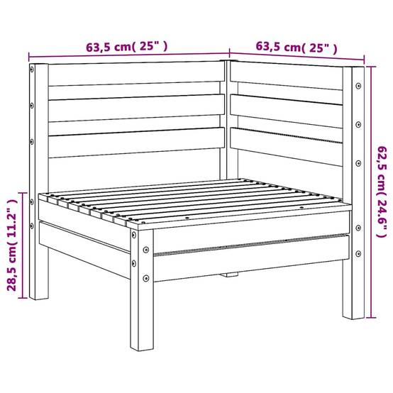 Vidaxl - Canapé d'angle de jardin bois de pin massif vidaXL 837977 - Image 3