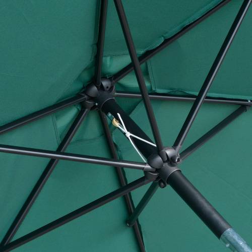 Parasol Rond Inclinable Aluminium Jardin Manivelle Toile 180g 2,6m Vert - ComfortXL Outdoor Living - Image 7