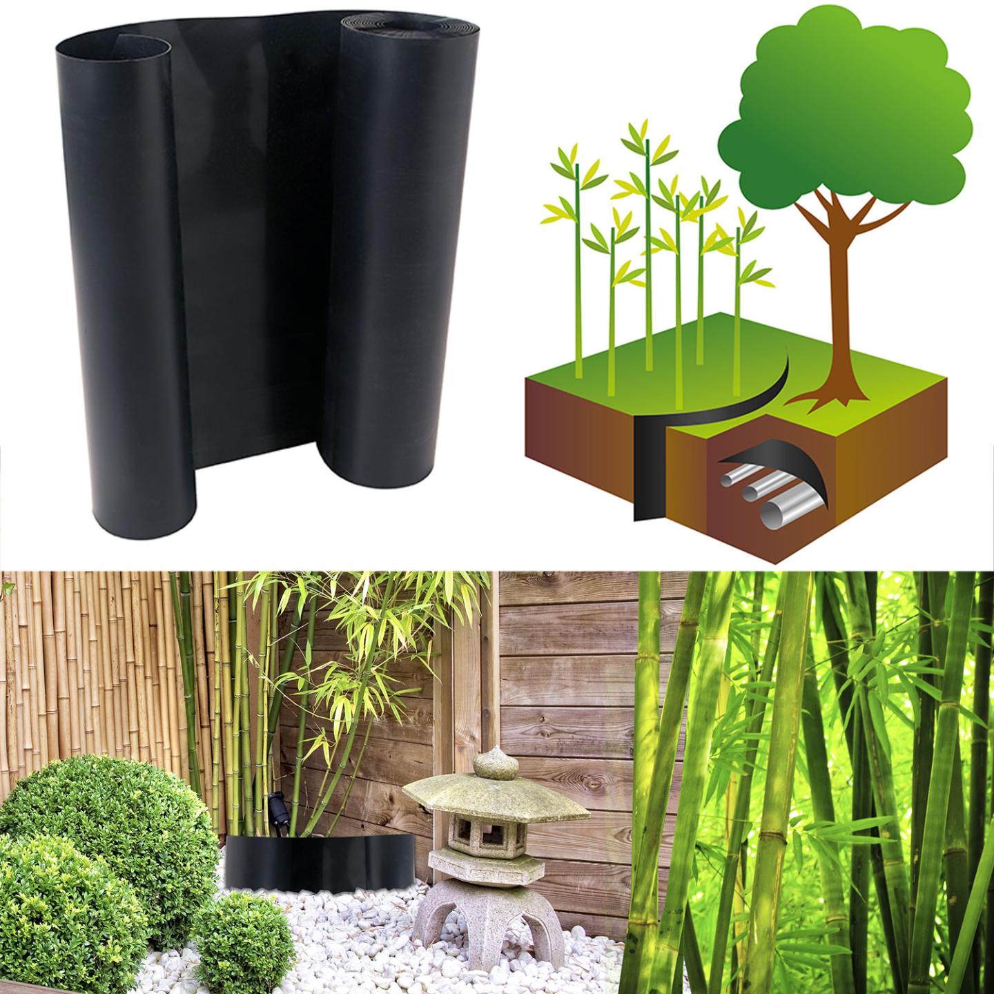 Barrière anti-racines bambou 5m 800gr anti-rhizomes H.80 cm - Image 4