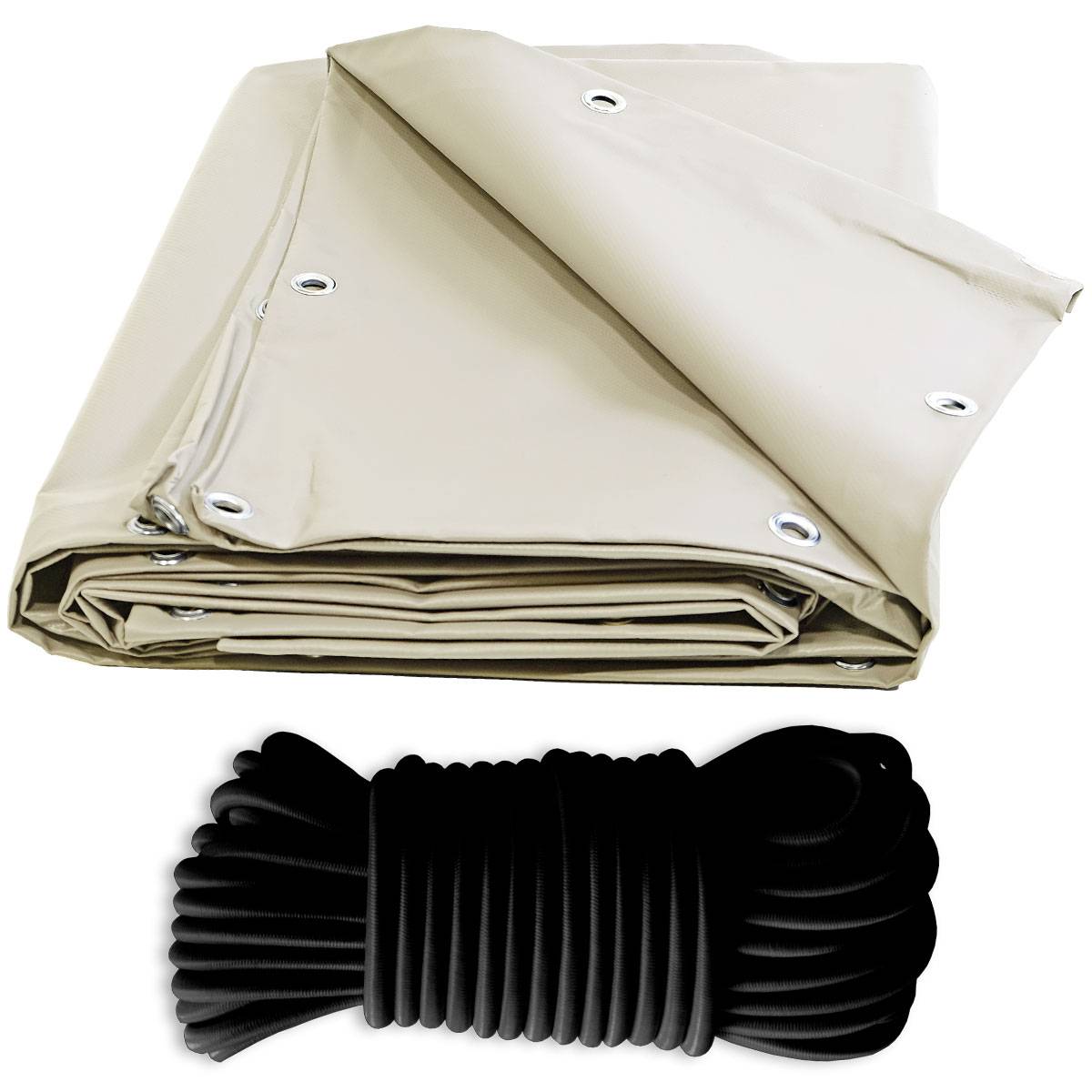 Pack Toile Pergola Ivoire 3x4 m + Sandow Noir 20m - Bâche Pergola prête à poser XP640PR Garantie 10 ans TECPLAST - Image 1