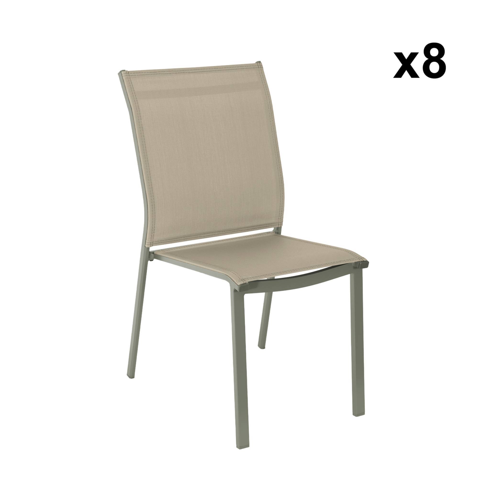 Table de jardin aluminium + 8 assises kaki - Zaro / Buffalo | sweeek - Image 5