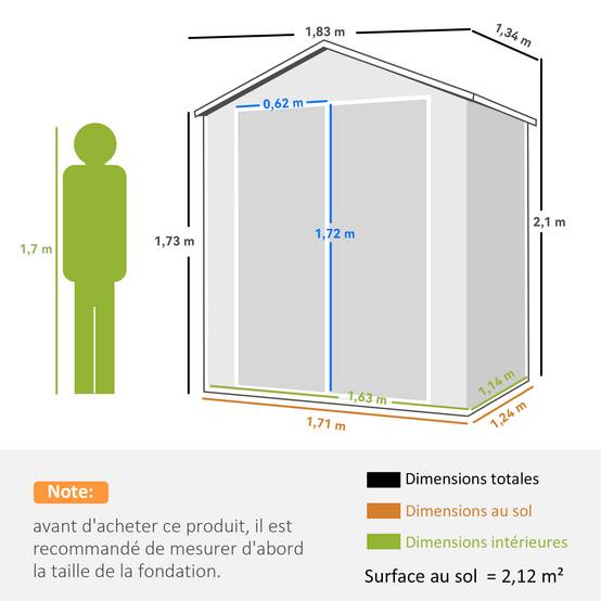 Abri de jardin polypropylène aménagement extérieur rangement outils aération gris - ComfortXL Outdoor Living - Image 5